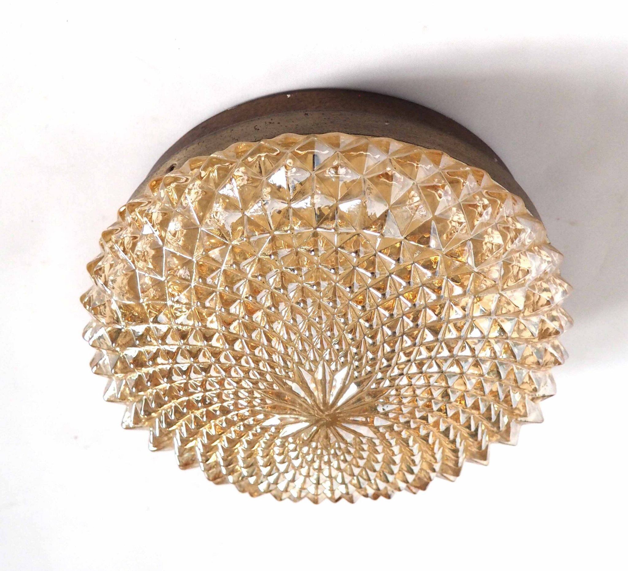 Applique plafonnier spirale dorée