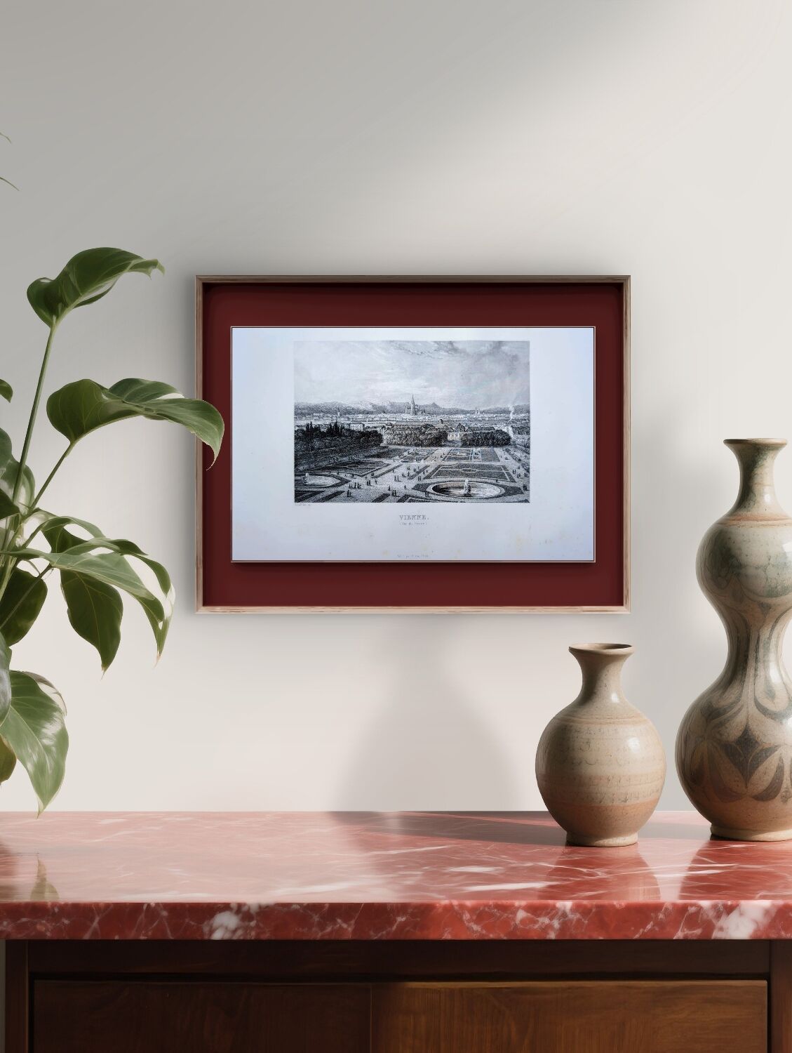 Vienna, Austria Vintage Engraving, 1841 Authentic.