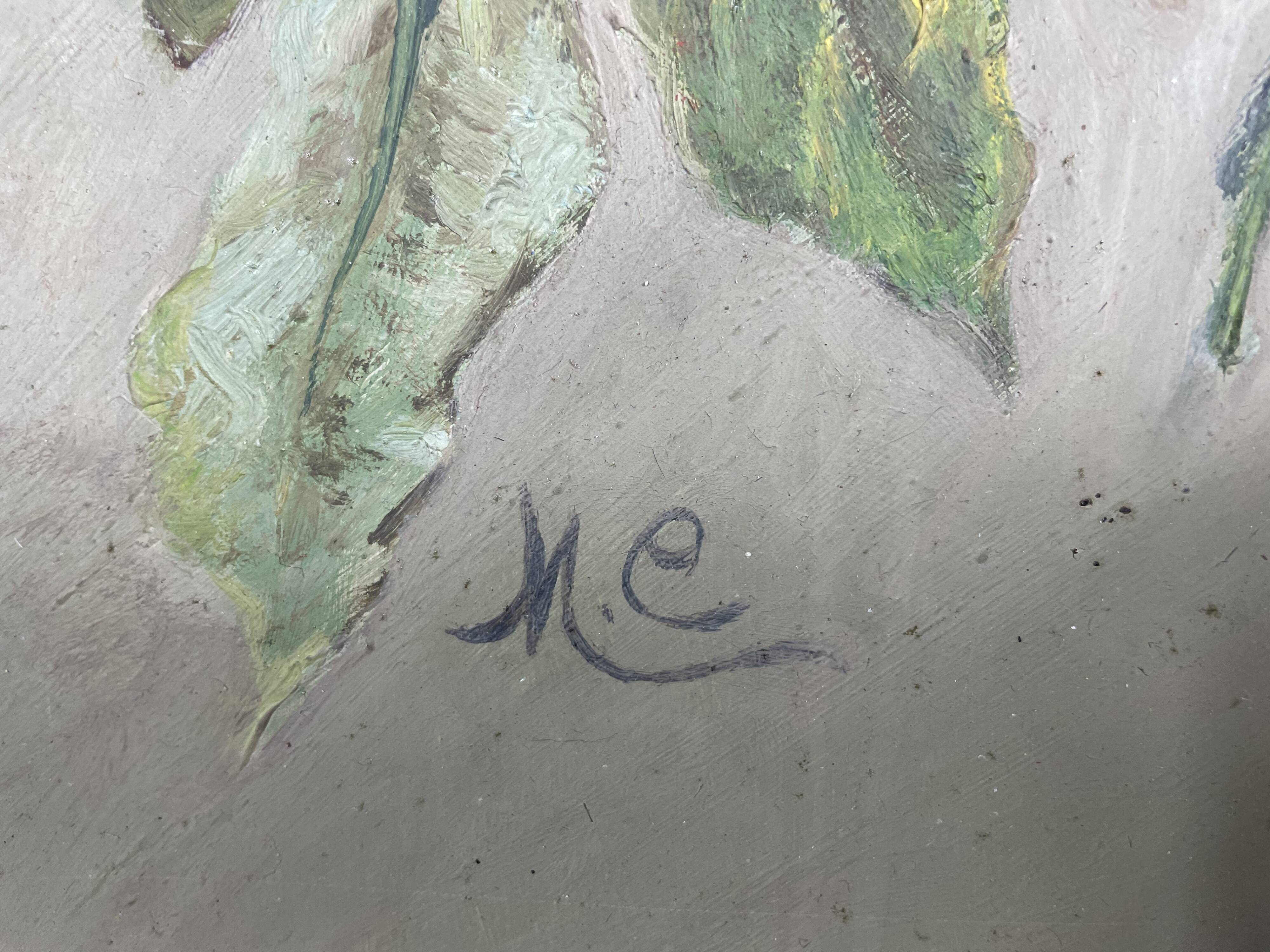 Pair of oil on canvas "Bouquets of roses"