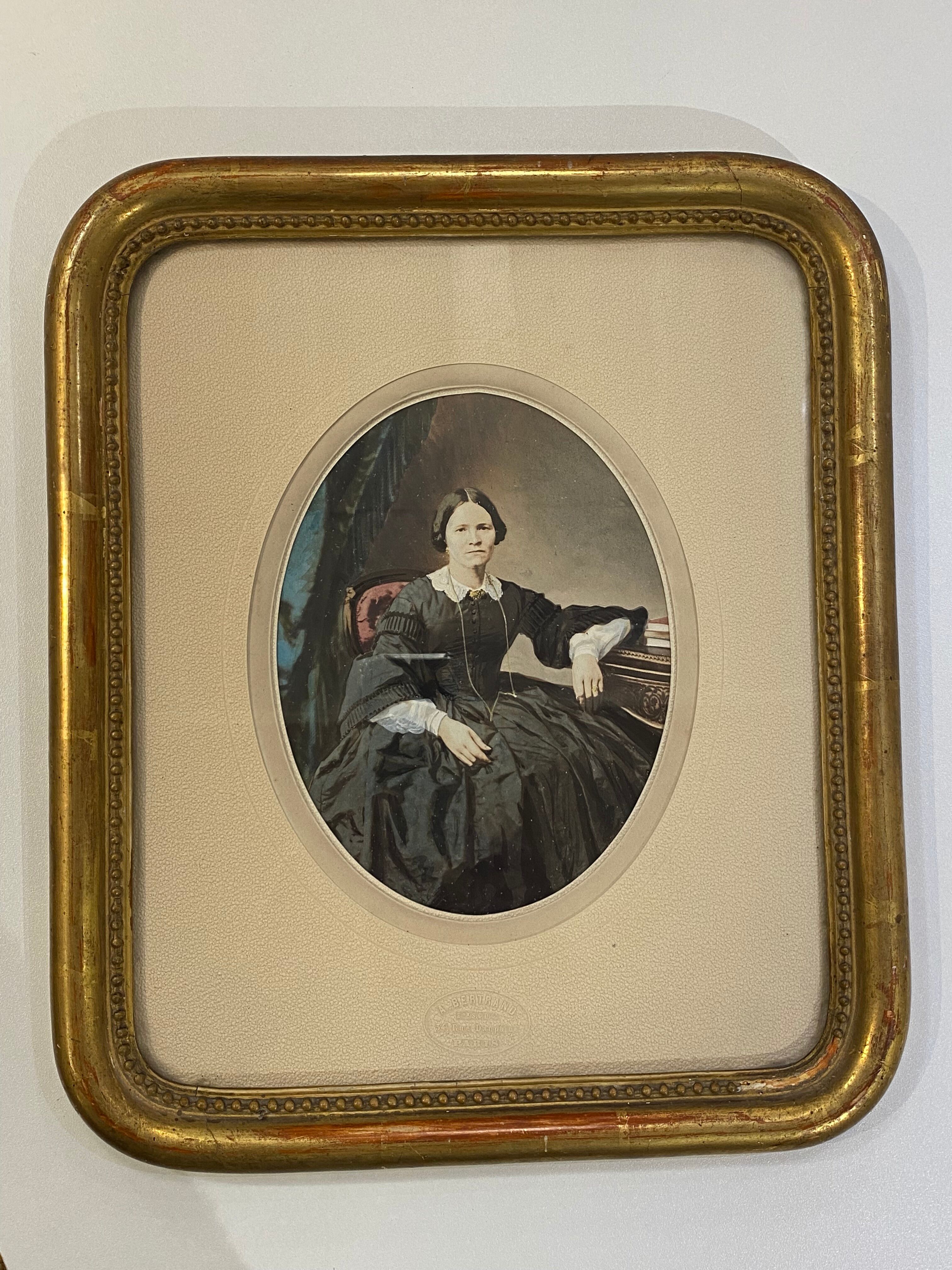 Enhanced photography - Alexandre Bertrand (1822-1889)- Golden frame - Circa 1865