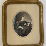 Enhanced photography - Alexandre Bertrand (1822-1889)- Golden frame - Circa 1865