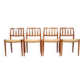 A set of 4 Model 83 dinning chairs by Niels O. Møller for J.L.Møller