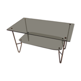 Coffee table 1950 vintage smoked glass