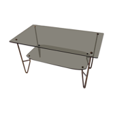 Coffee table 1950 vintage smoked glass