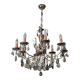 Lampe à otto luci avec pendentif en cristal fumé, années '50