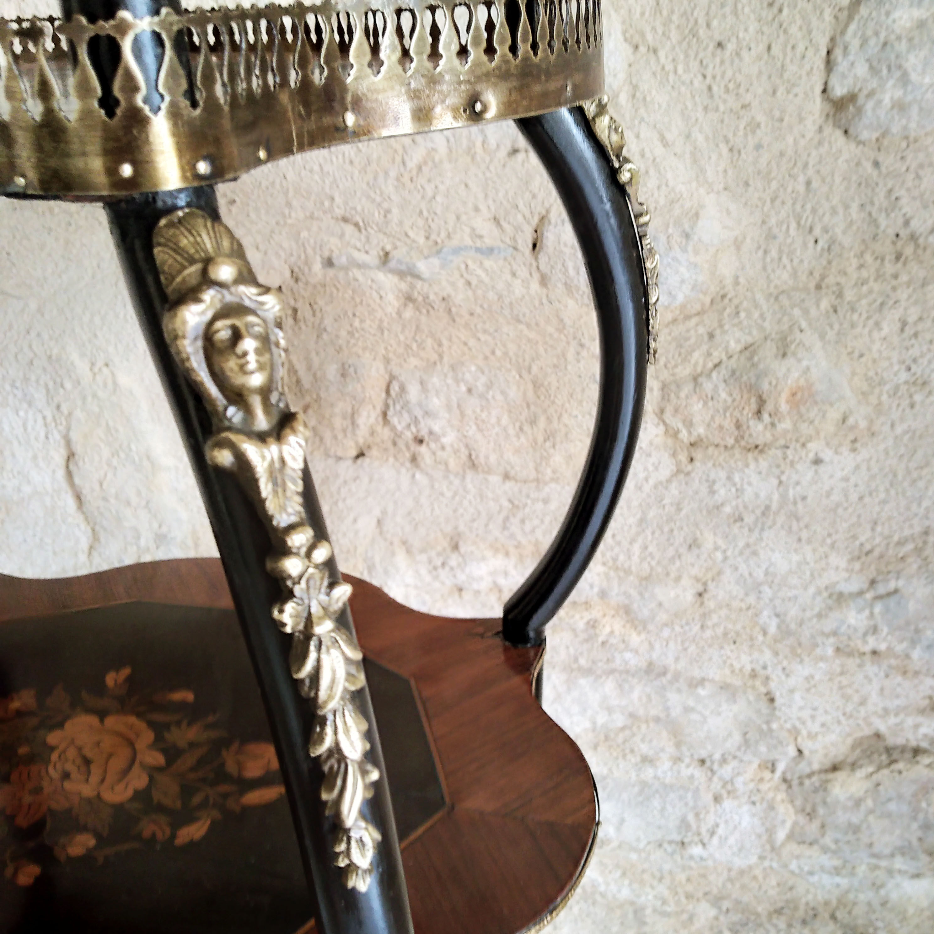 Napoleon III wood marquetry side table