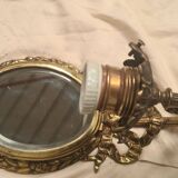 2 bronze wall lights and pretty mirror,,, napoleon 3 26x15