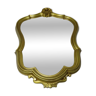 Baroque-style gold mirror 62 cm by 45 cm