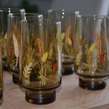 8 amber glasses from the 70s-80s.