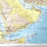 Vintage Western Asia map 43x43cm from 1950