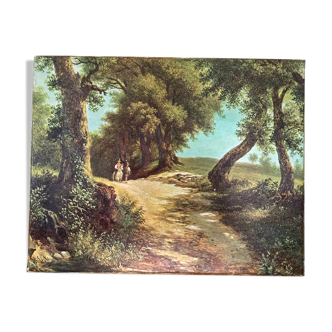 Landscape and horses table