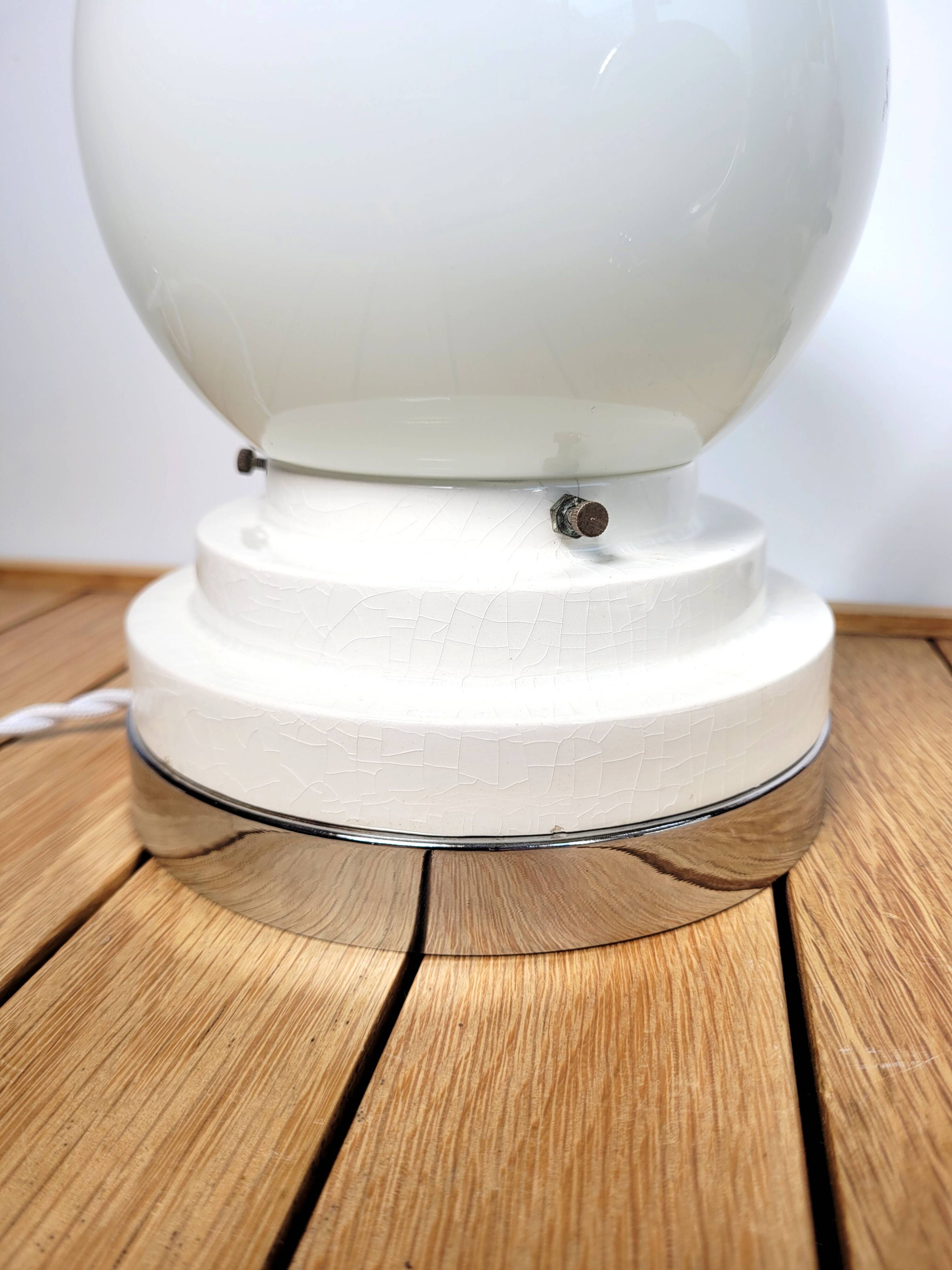 Vintage ceramic and chrome globe lamp
