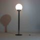 Chrome floor lamp with large opaline globe, Italy 1970s