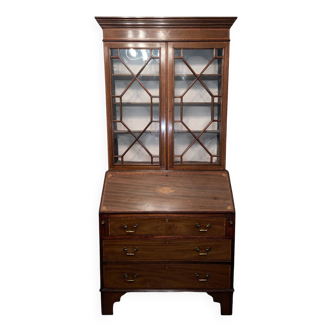 Library with integrated secretary English solid wood