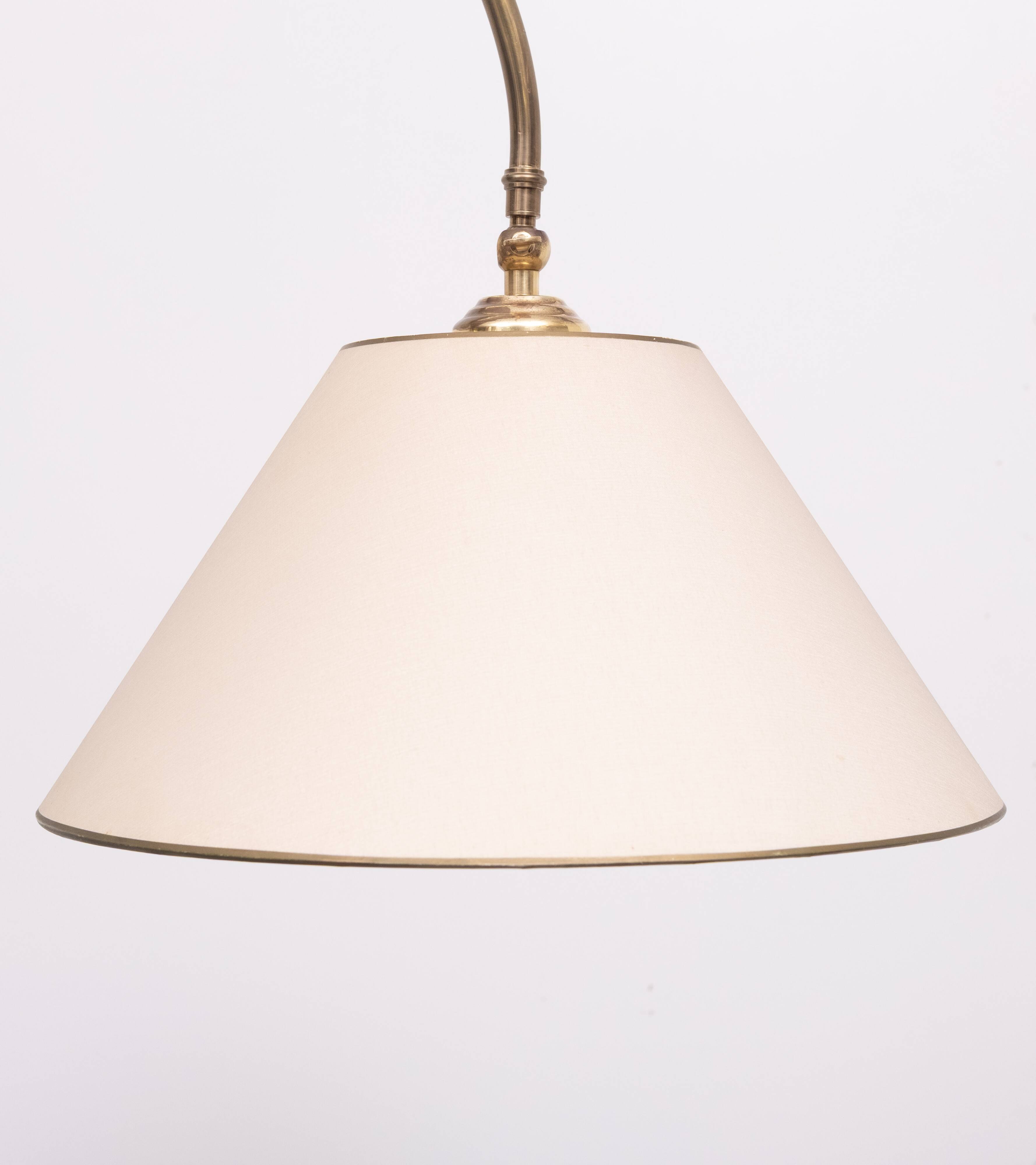 Classic brass Floor Lamp with Curved Neck, 1950s