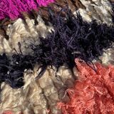 Moroccan berber carpet in wool Azilal black colored 70x160cm