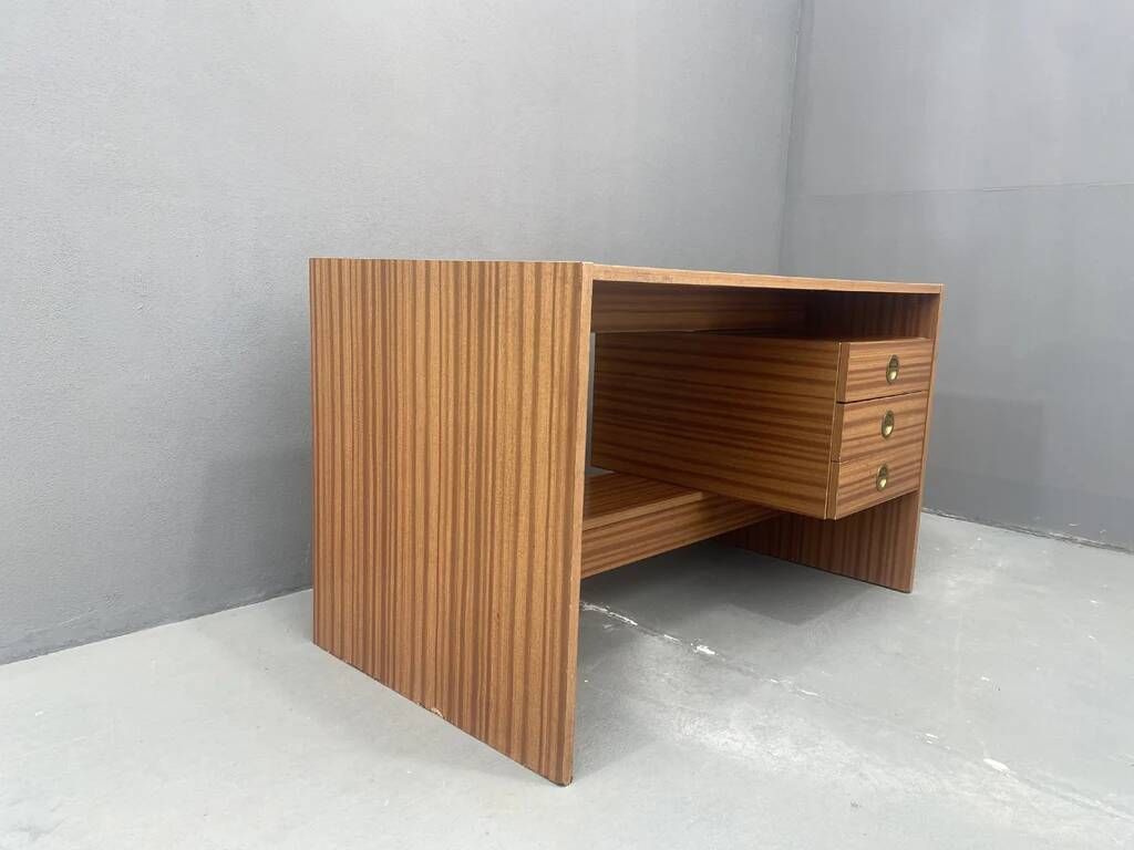 Writing desk, vintage wooden desk, 1980s, Czechoslovakia