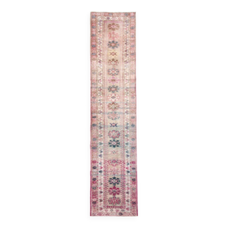 Soft & Dusty Pink Vintage Runner Rug, 78x360Cm