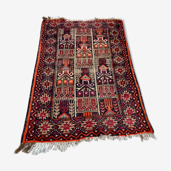 Tapis persan ancien en laine noué main 133x81cm