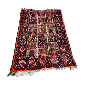 Tapis persan ancien en laine noué main 133x81cm