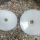 2 enamelled sheet metal suspensions