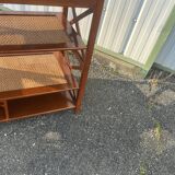 Console shelf in wood and wicker, colonial style.