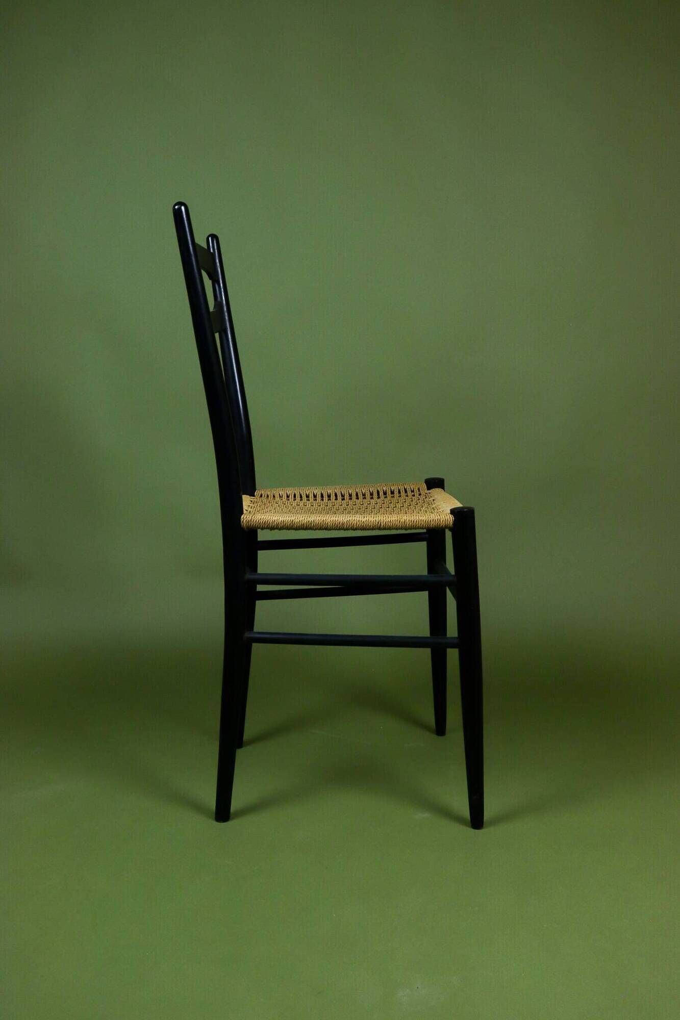 Vintage Italian cord chair from the 1960s by Gio Ponti.