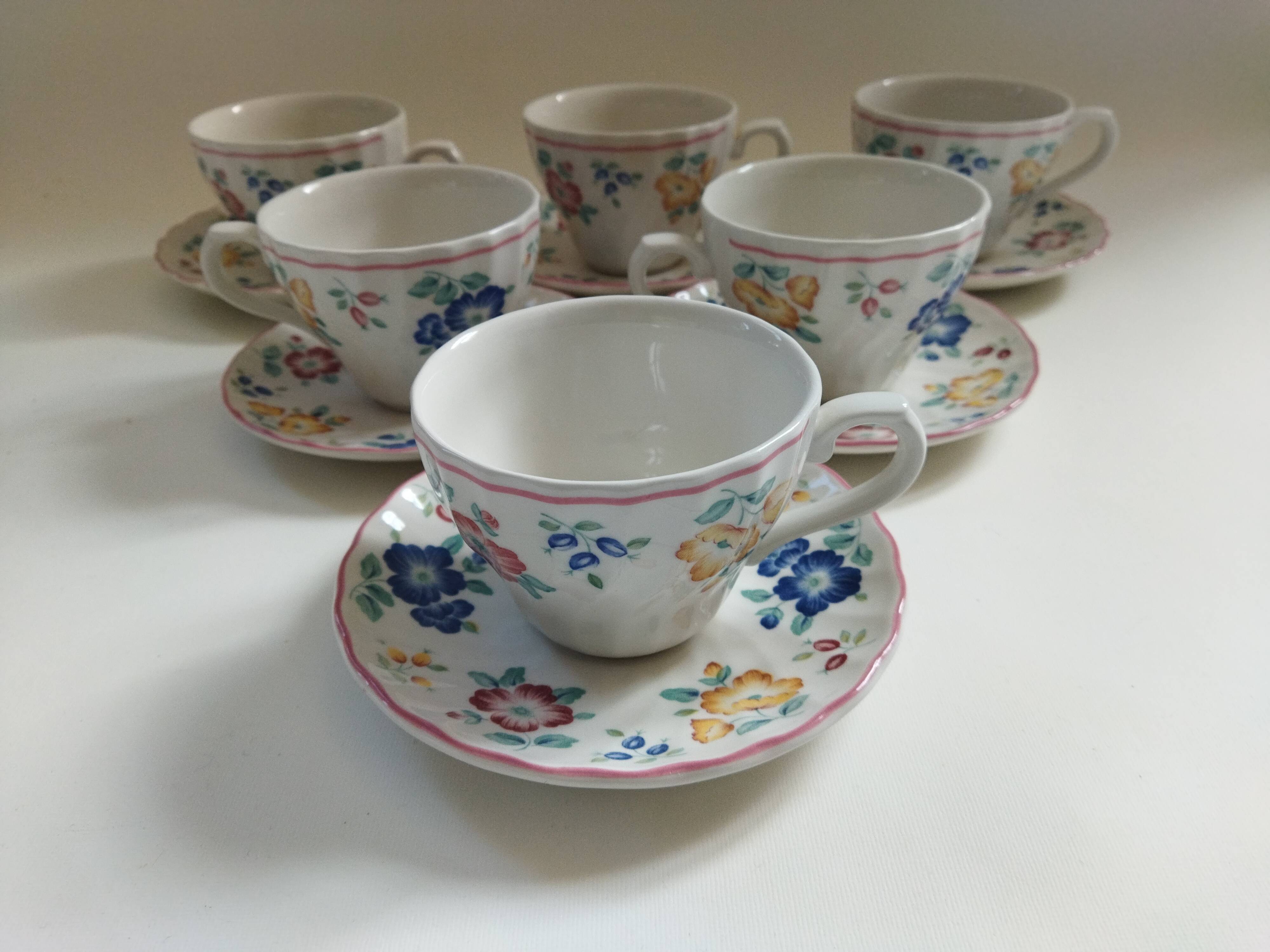 6 English cups Churchill Rosetta