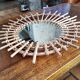 Oval rattan sun mirror