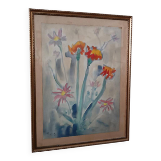 Mixed media painting by Enzo Pregno. (Alexandria, 1898 - Florence, 1972)