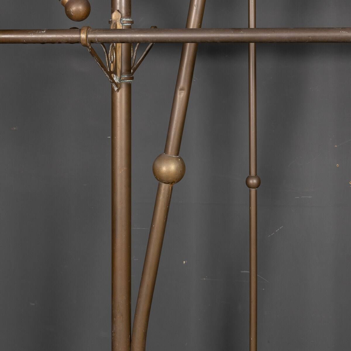 Antique 19thc victorian pair of brass coat stands c.1890