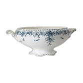 Terre de Fer tureen or salad bowl, Onnaing earthenware, Stella motif, French manufacture