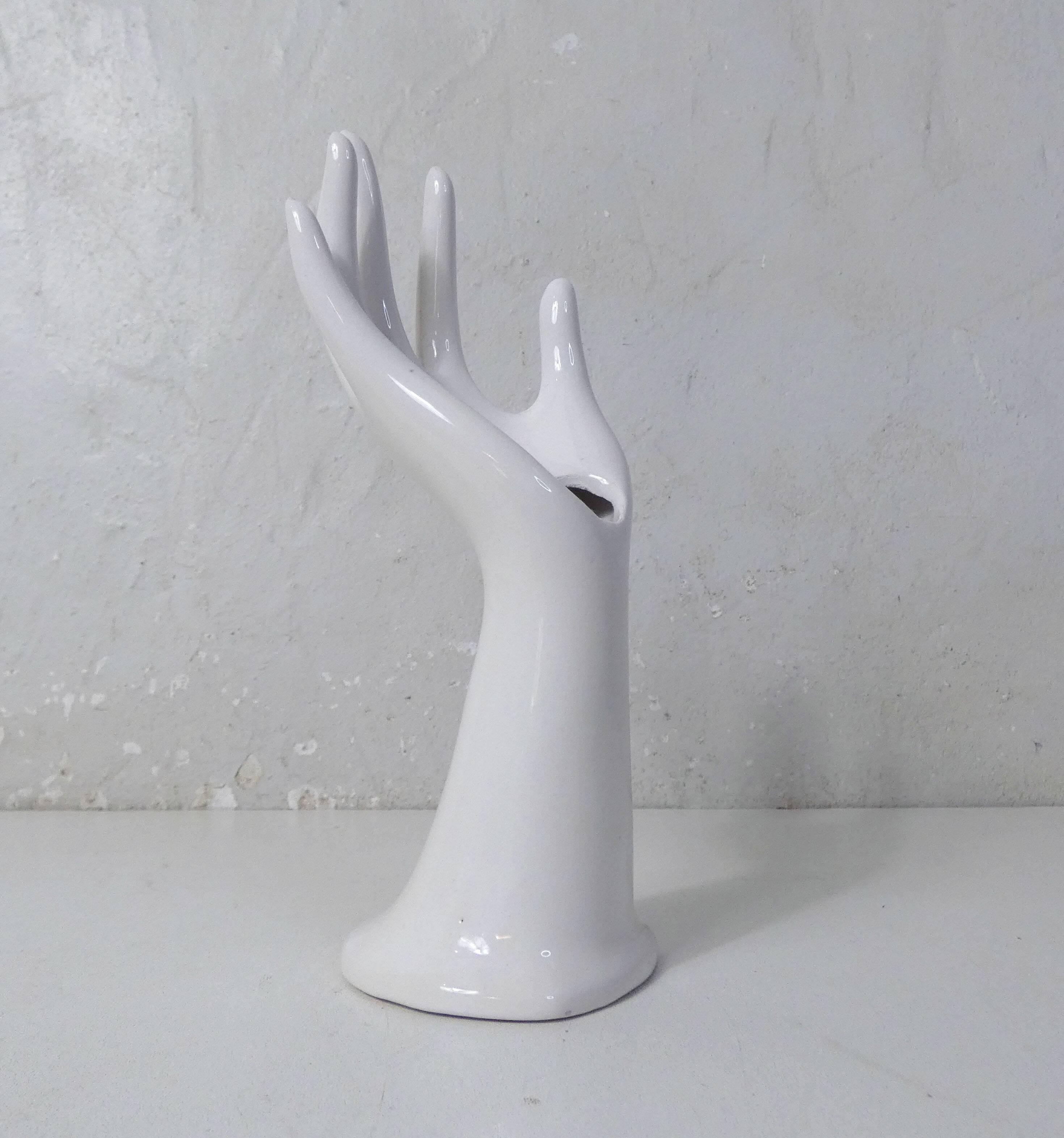 white hand ring sizer soliflore vintage jewelry holder