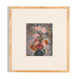 Fleurs en pastel, acrylique sur carton, 53 x 58 cm
