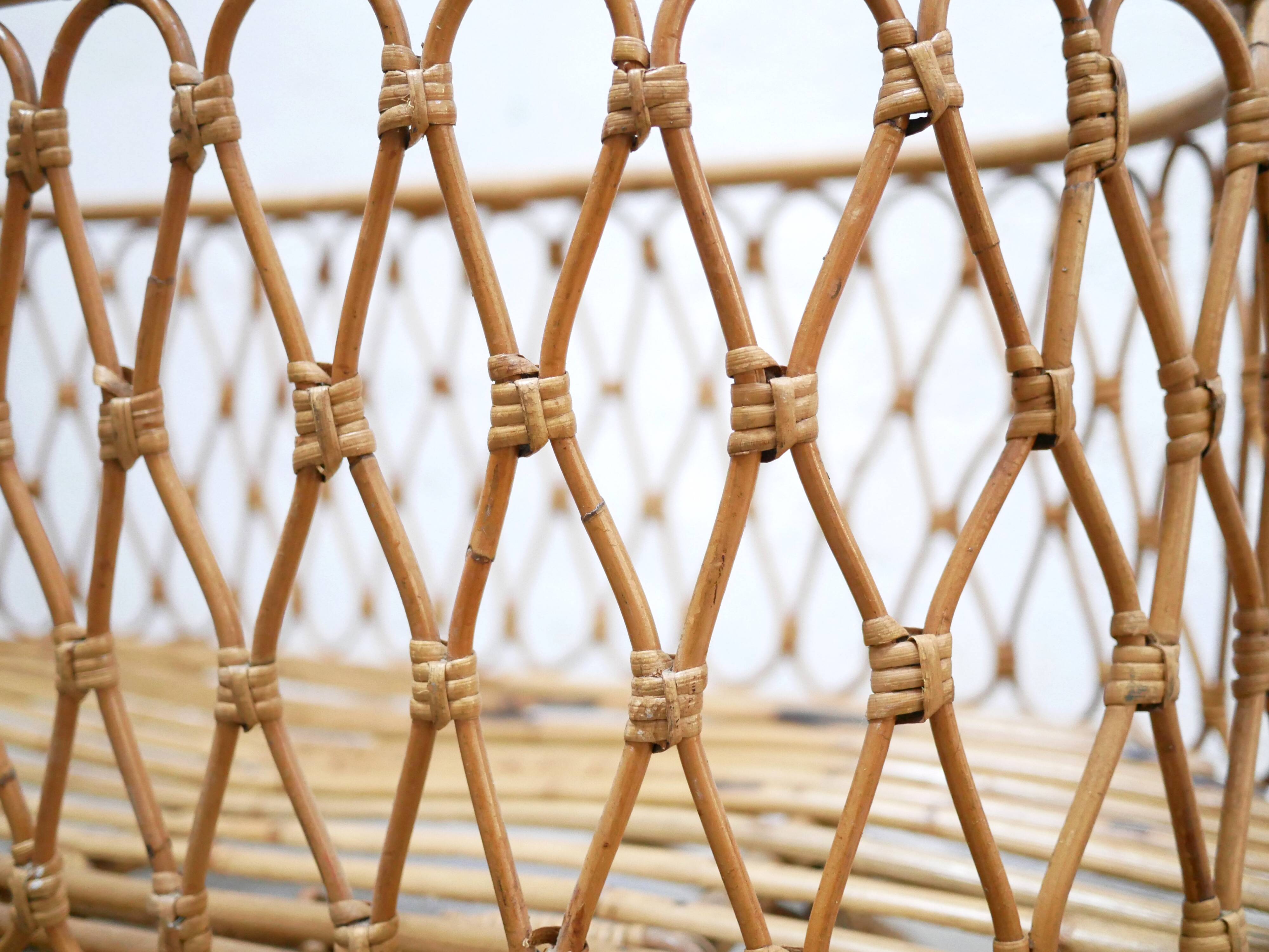 Vintage rattan cradle
