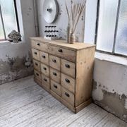 Meuble de métier pin à tiroirs 1950