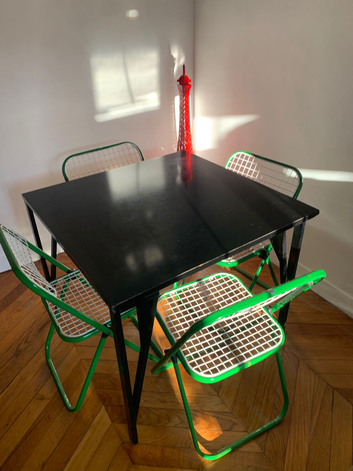 Castiglioni folding table & chairs 1965