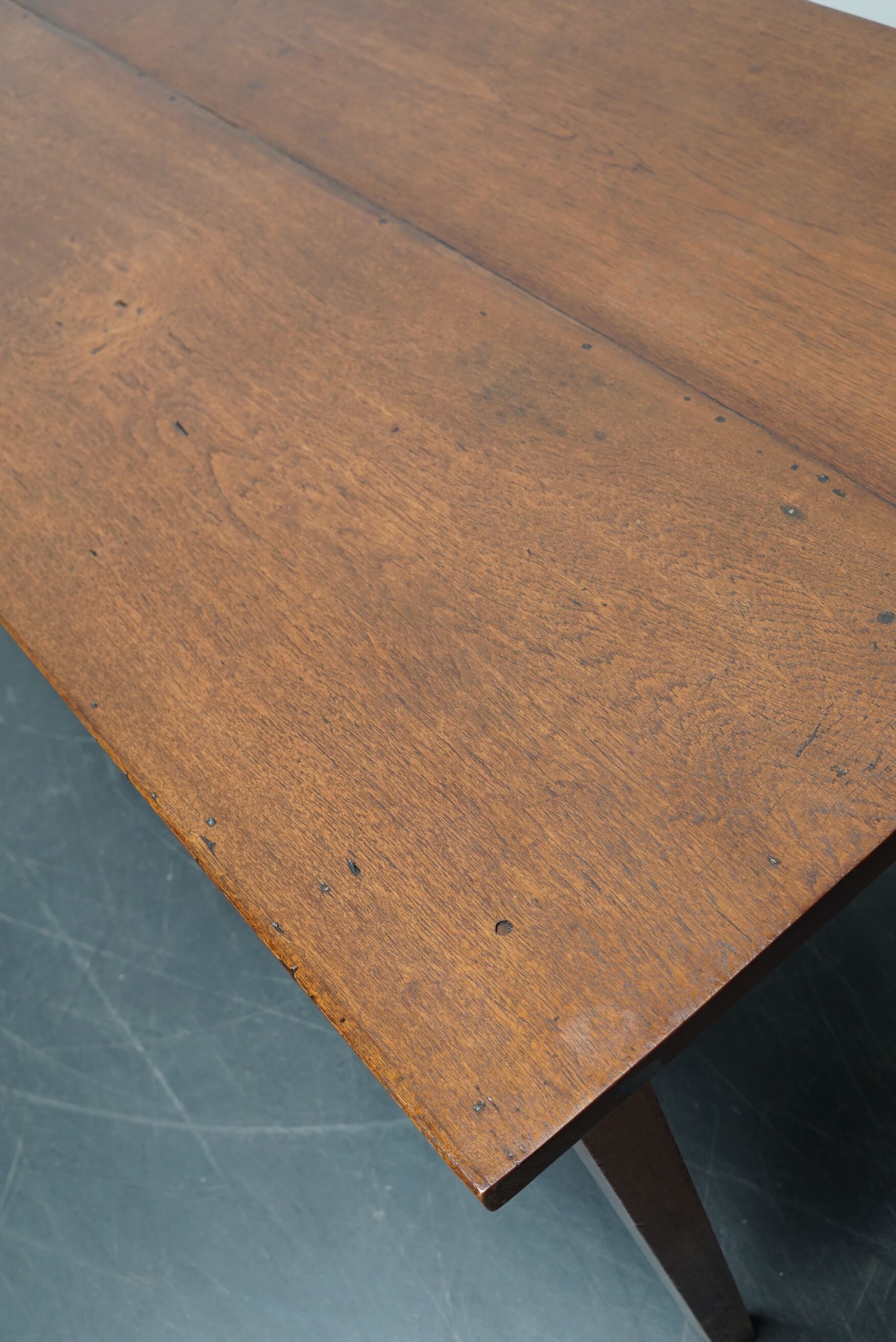 Large Antique 19th Century English Rustic Farmhouse Teak Dining Table