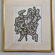 Screenprint after Jean Dubuffet framed under glass 28 cm by 30 cm