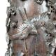 Important high Asian column / saddle in carved wood, circa 1880, Indochina