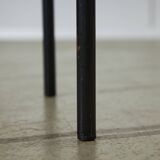 Red Plywood and Curved Metal Frame Chair