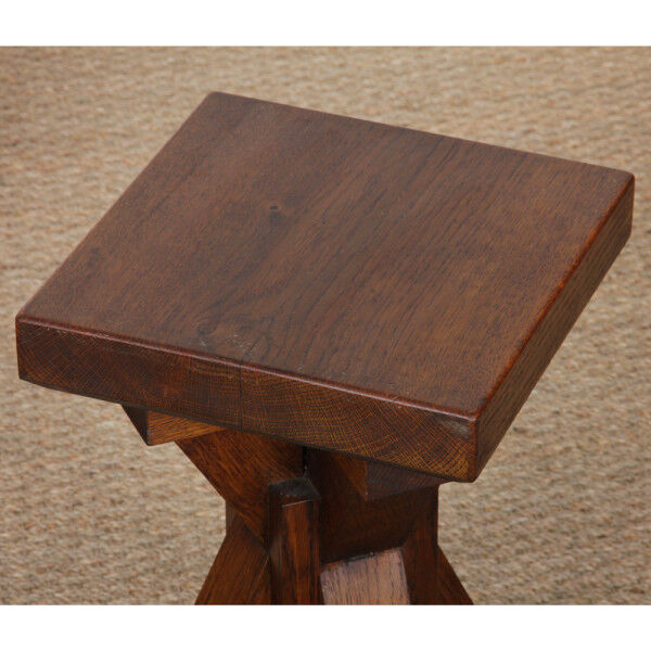 Pair of solid oak stools, French craftsmanship, 1960.