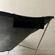 Design armchair Semana in black leather and steel by D. Weeks, limited edition 1980.