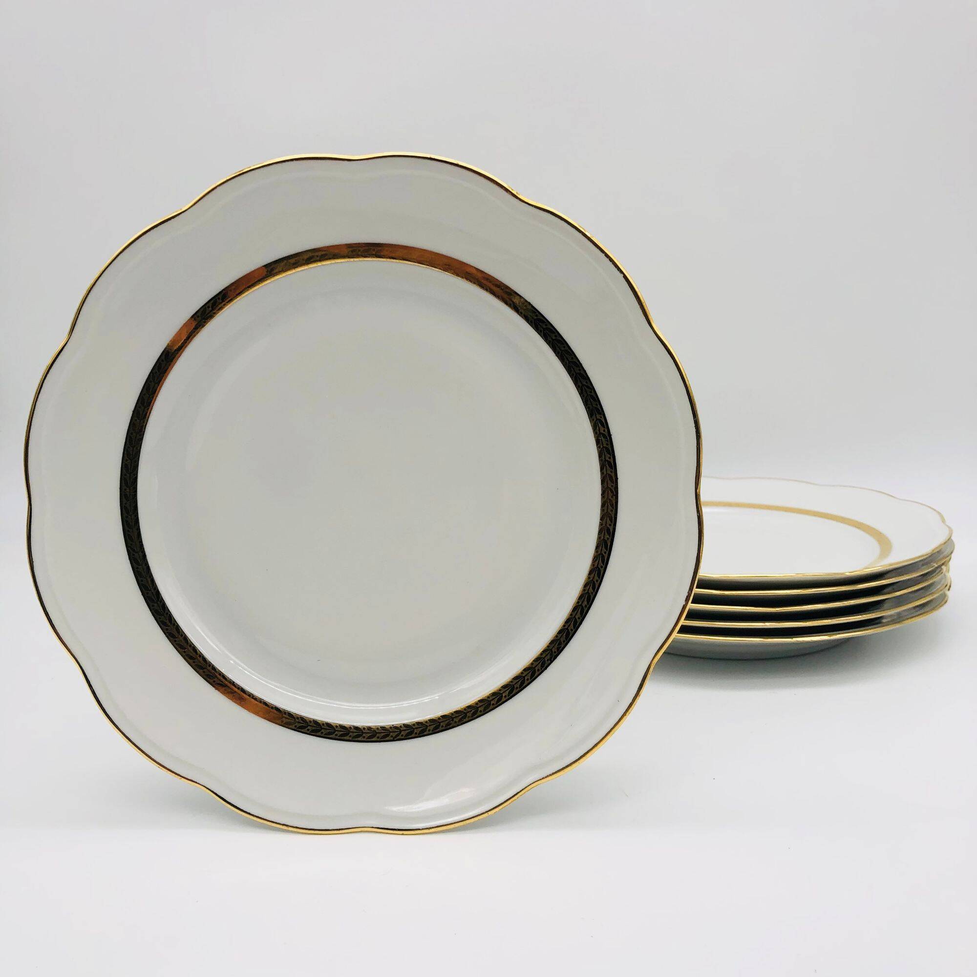 6 flat plates. In S.F.P. Limoges porcelain.