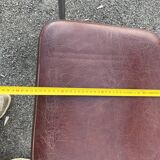 Pair of retro metal and leather chairs