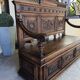 Banquette-coffre ancienne style Henri II / Néo-Renaissance en bois sculpté