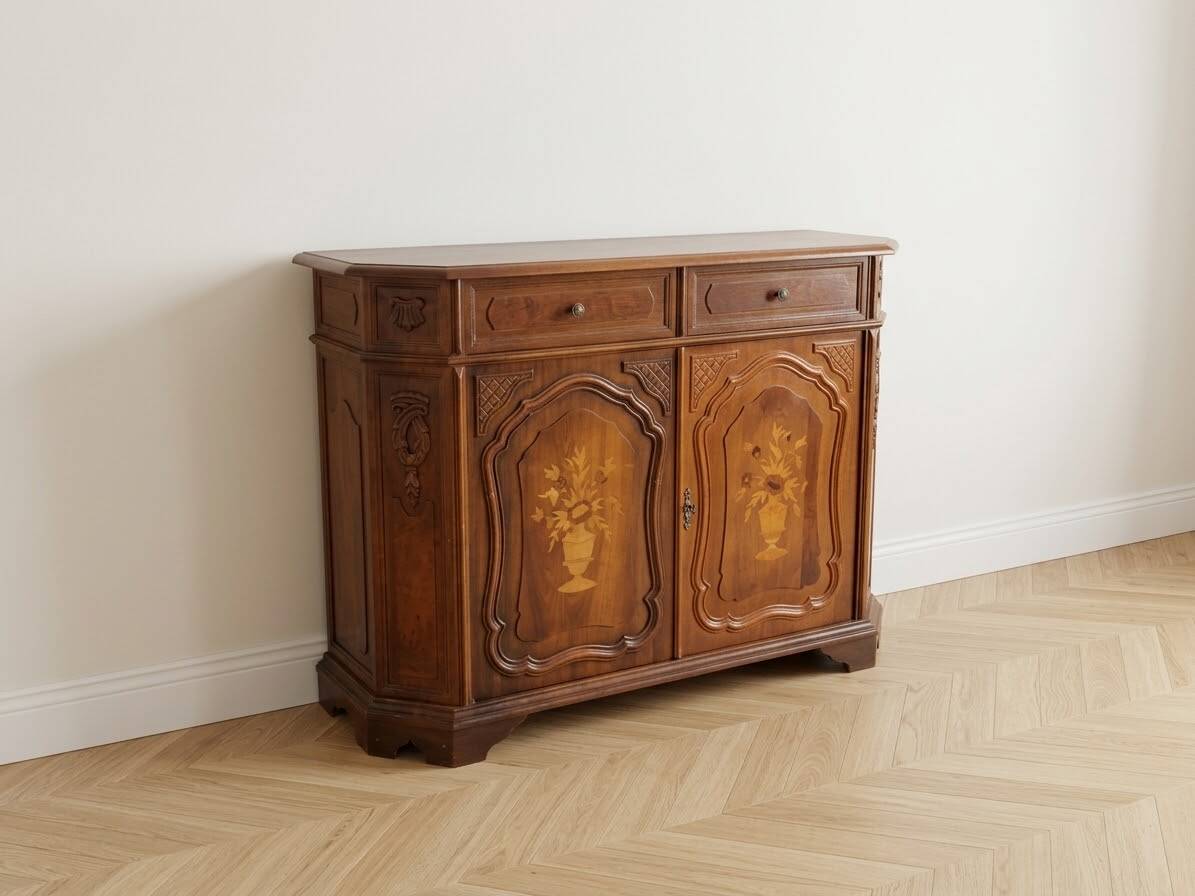Antique Louis XVI buffet in solid wood and marquetry.