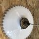 Old suspension glass multilayer corolla neck + brass socket 50 ́s vintage