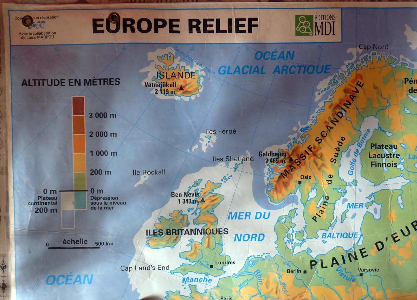 School map post vintage Europe edition MDI poster