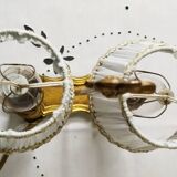 2-light hot water bottle lamp in gilded brass, bedside lamp, desk lamp